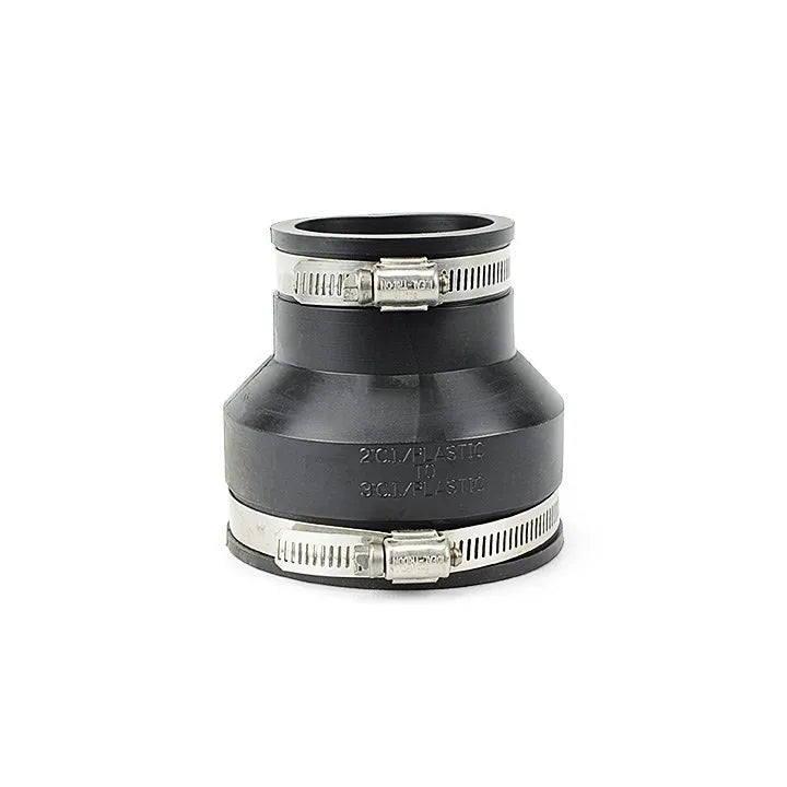 Rubber reducer fitting, 3 inch to 2 inch.