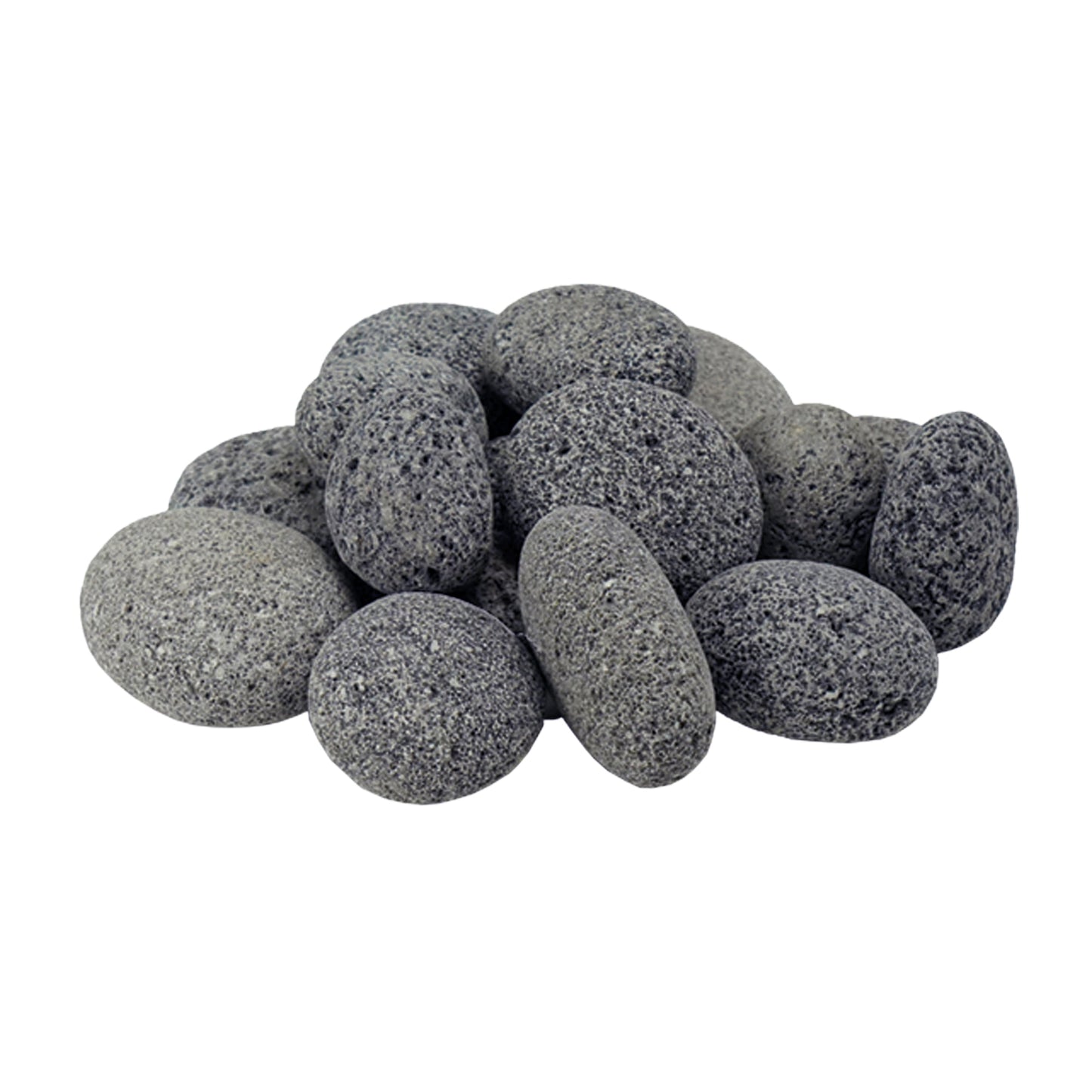 Image of tumbled lava stones.