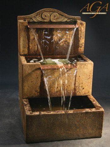 Tall Uccelli Wall Tiered Garden Fountain