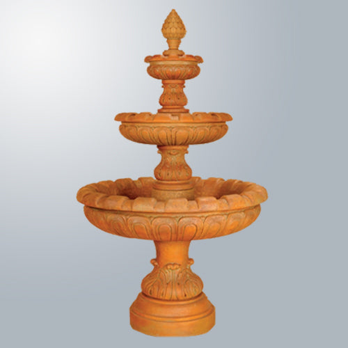 Three-tier fountain with a classic design.