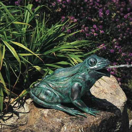 Brass Baron Happy Frog garden accent statue