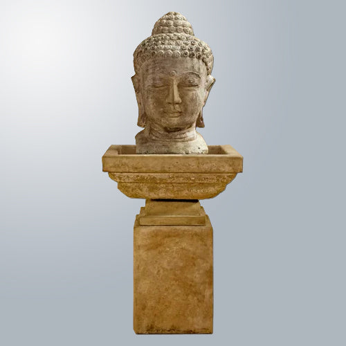 Tall meditation Buddha fountain.