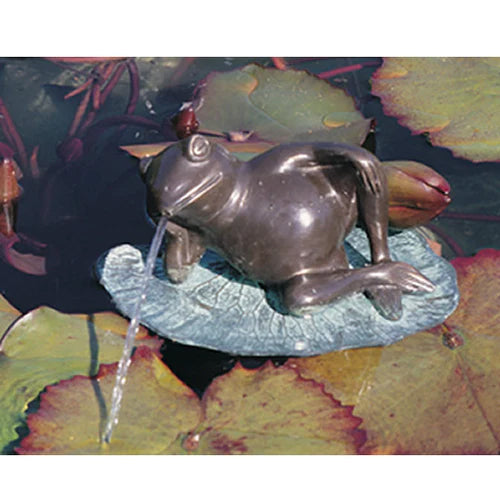Brass Baron Medium Lazy Frog Garden Accent