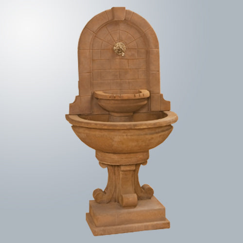Montefalco Wall Fountain with Bronze Spout