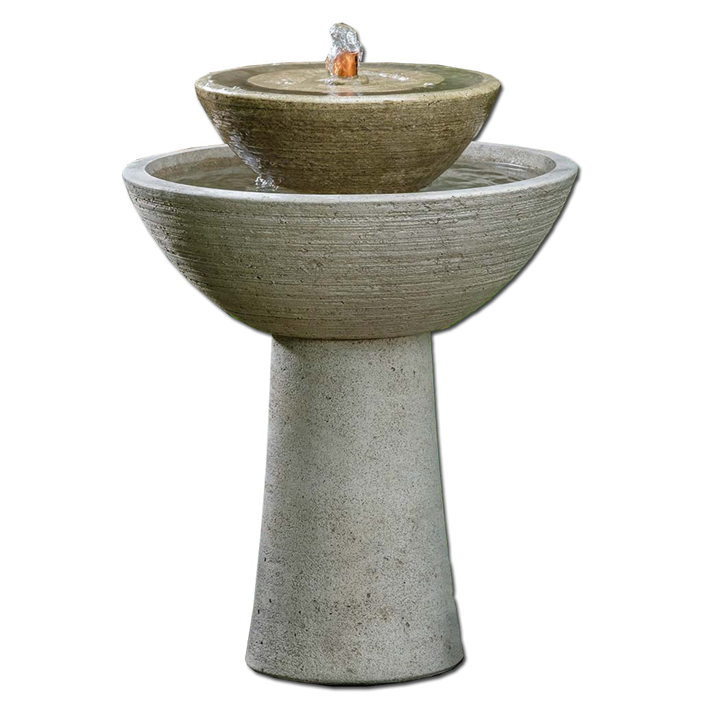 Ojai Tall Garden Fountain, a tiered outdoor water feature with a classic design.