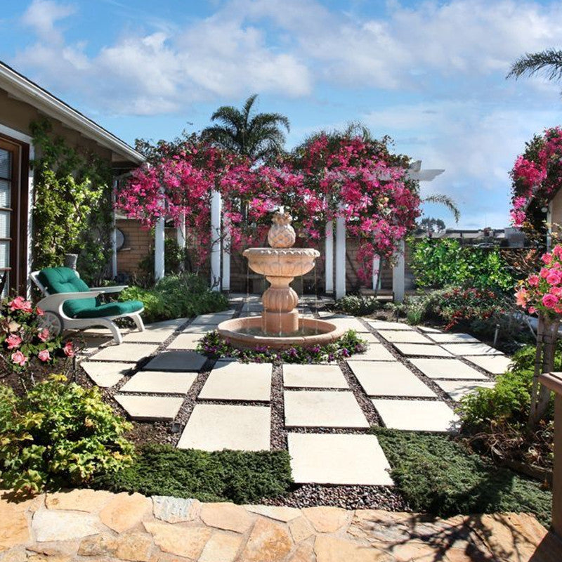 garden fountain stone cascade