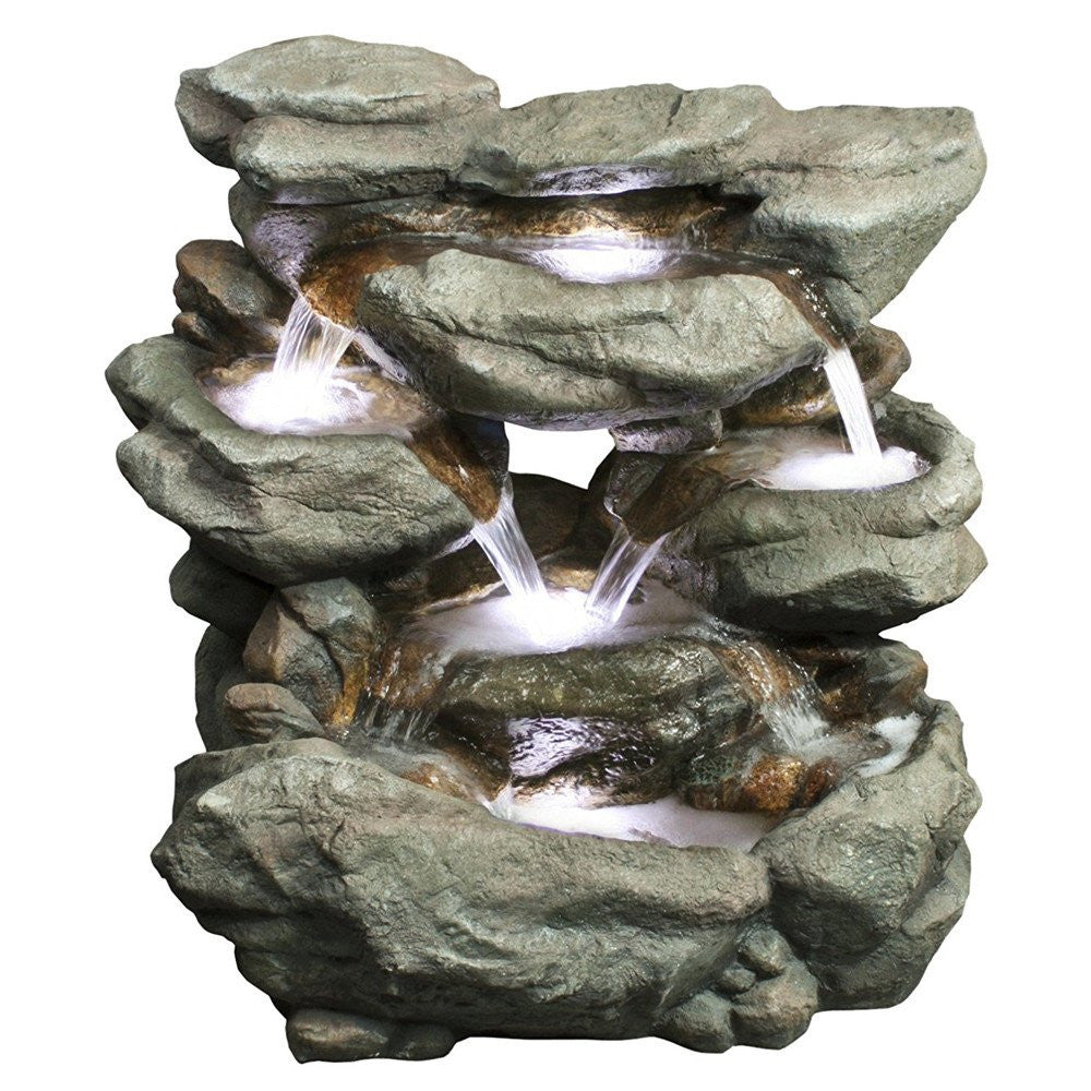 Rainforest Waterfall Fountain With LED Lights