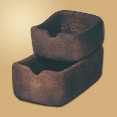 Rectangular trough fountain with water flowing