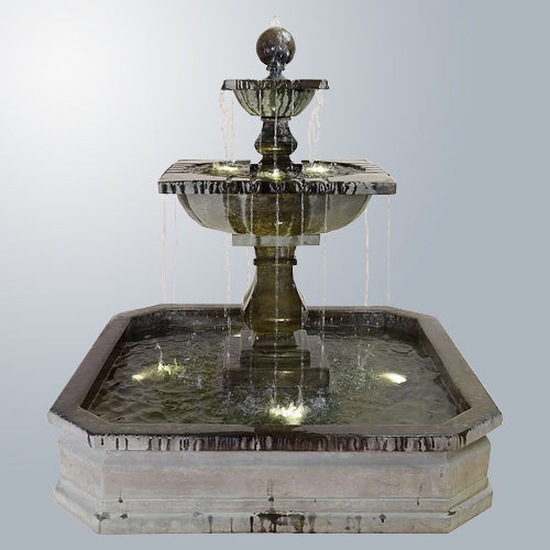 Solara Quadra Pond Fountain in a pond
