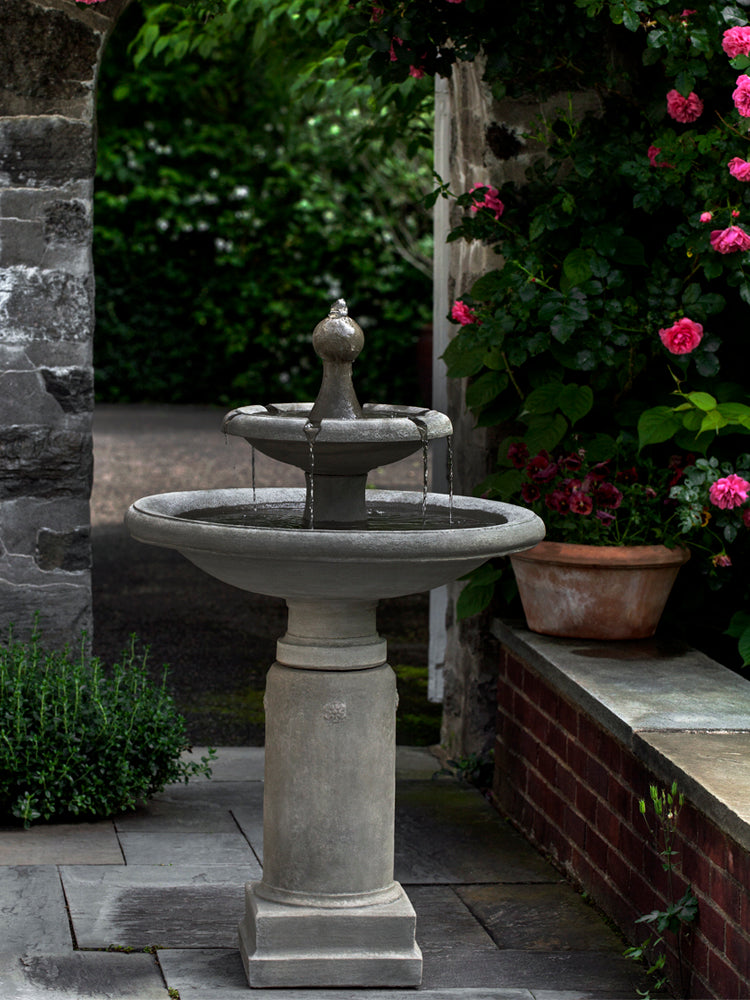 Westover Two Tier Garden Fountain, close-up view