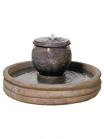 Small cast stone garden fountain, Mall Planter design.