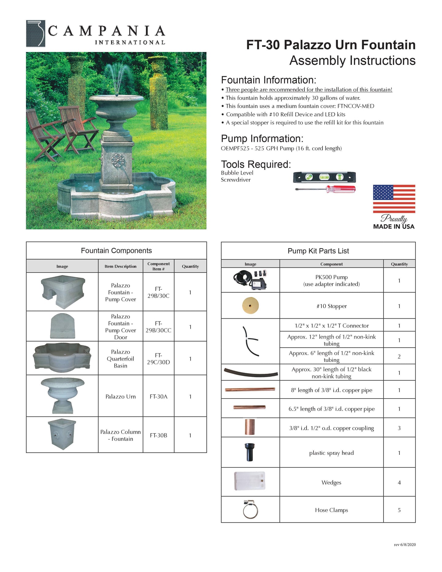 Palazzo Urn Outdoor Water Fountain