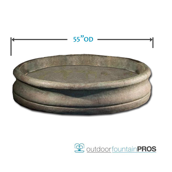 Fiore Round One Piece Fountain Basin, 55 inches in diameter