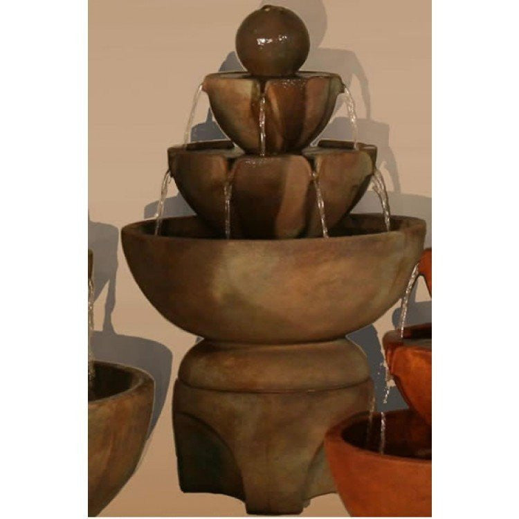 Low stone fountain on a pedestal