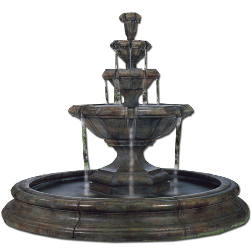 Grande Kensington Three Tier Fountain in Toscana Pool