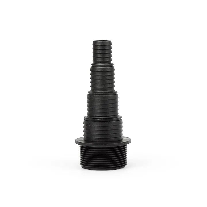Multi-Hose Adapter with 1-1/2 inch Male Pipe Thread and barbed connections for 3/4, 1, 1-1/4, and 1-1/2 inch hoses.