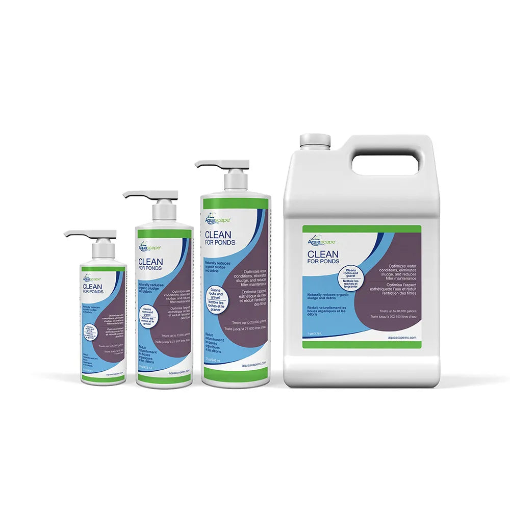 A bottle of pond cleaner.
