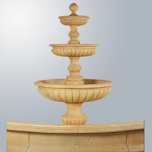 Three-tier outdoor water fountain for pond, Acqua Sparta model.