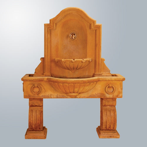 Tall Anduze wall fountain with spout