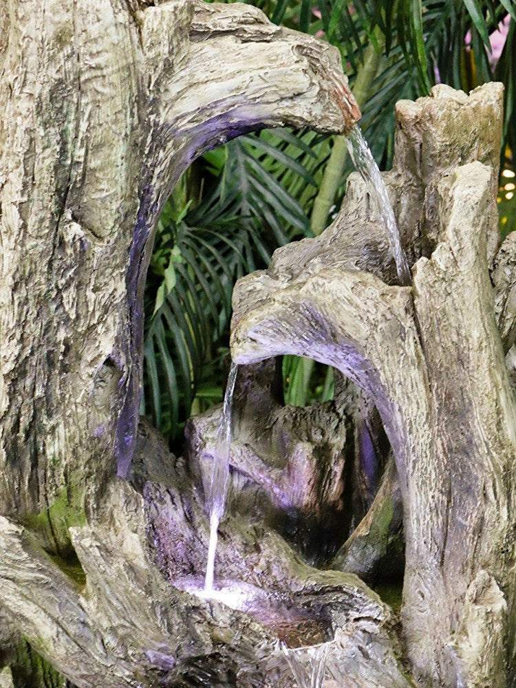 Large Tree Trunk Fountain With LED Lights