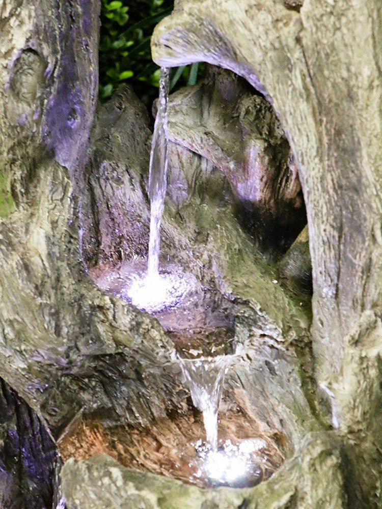 Large Tree Trunk Fountain With LED Lights
