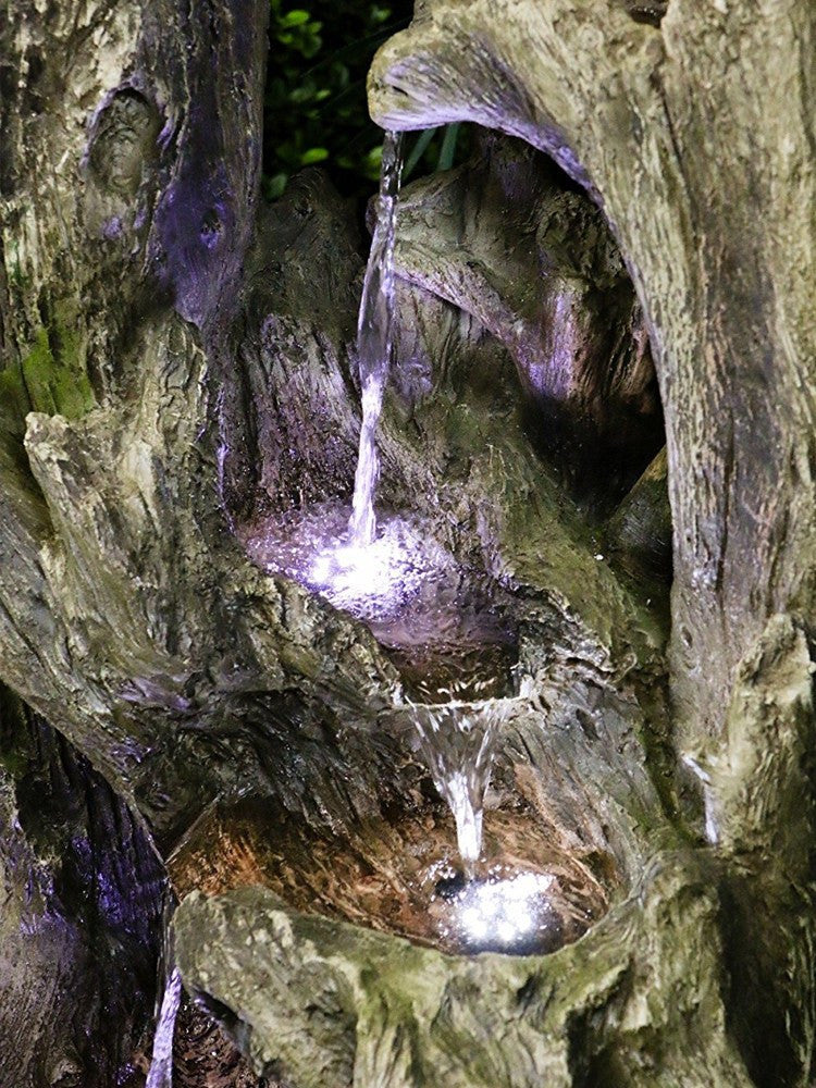 Large Tree Trunk Fountain With LED Lights