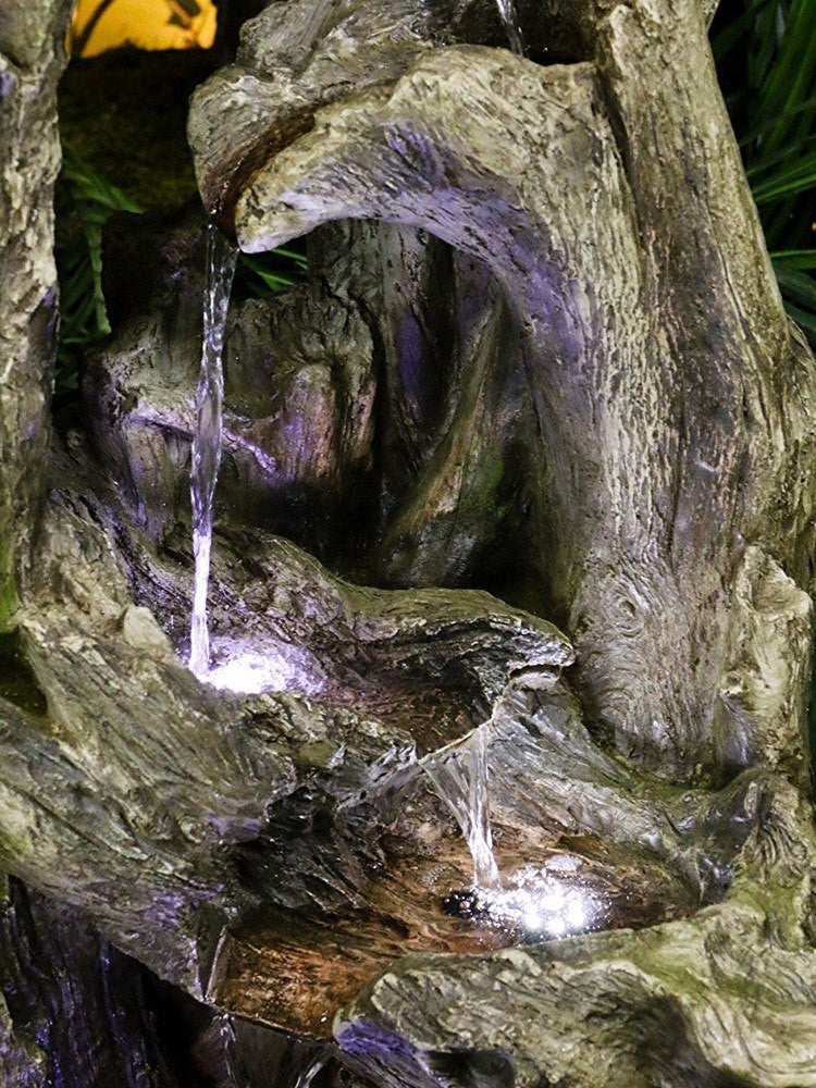 Large Tree Trunk Fountain With LED Lights
