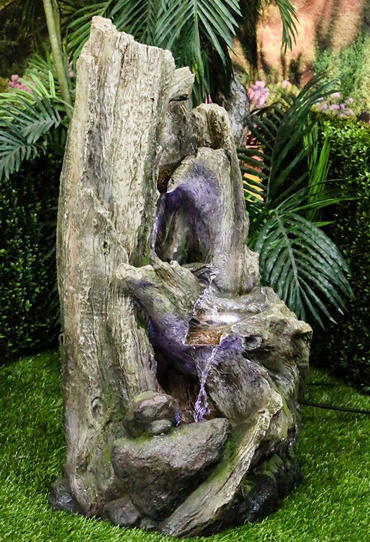 Large Tree Trunk Fountain With LED Lights