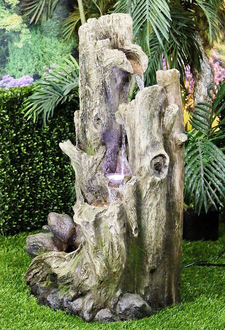 Large Tree Trunk Fountain With LED Lights