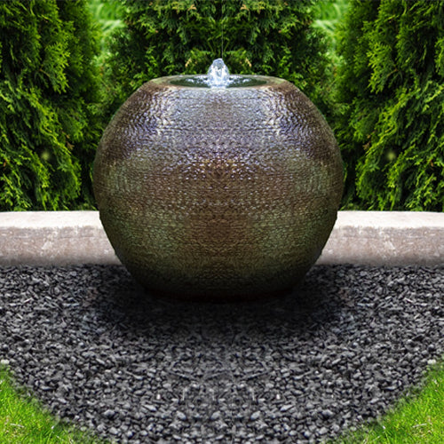 Moroccan Urn Pondless Fountain, close-up view