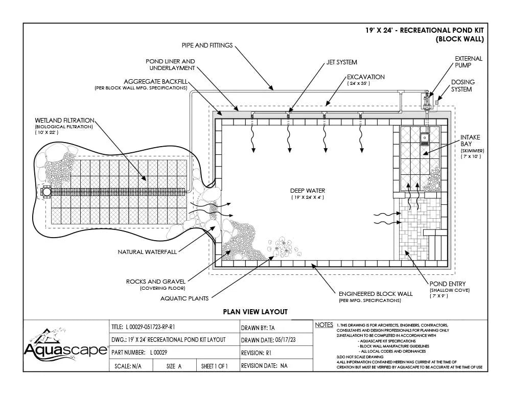 Recreational Pond Kit – 19′ x 24′
