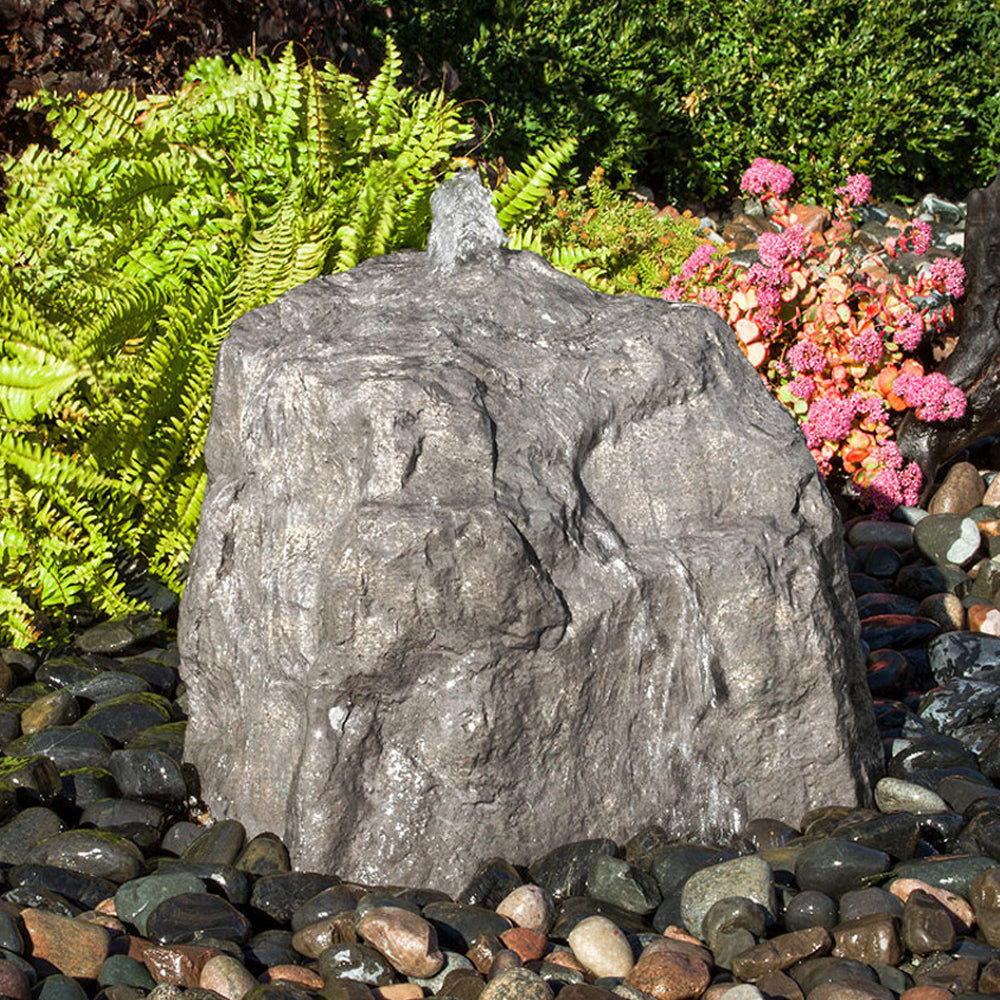 Sand River Falls Stone Garden Fountain, close-up view