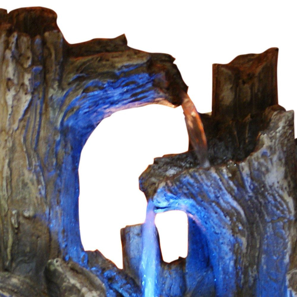 Tree Trunk Tabletop Fountain with LED Light