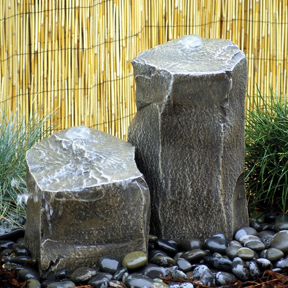 Twin Peaks Stone Outdoor Fountain, close-up view