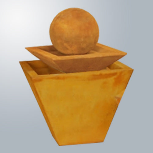 Two-tier tapered square fountain.