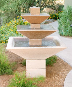 GFRC Three Tiered Oblique Fountain